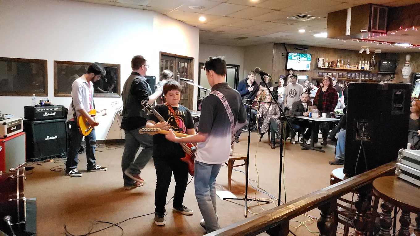 Live band performing in the Channahon Lanes bar